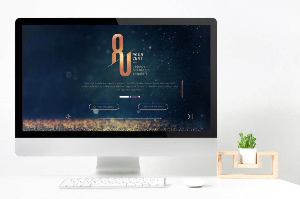 Aperçu de notre serious game "80%, L'agence des Talents Singuliers" sur ordinateur