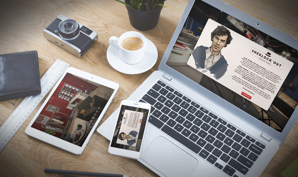 Aperçu responsive de l'Escape game digital Sherlock’Out