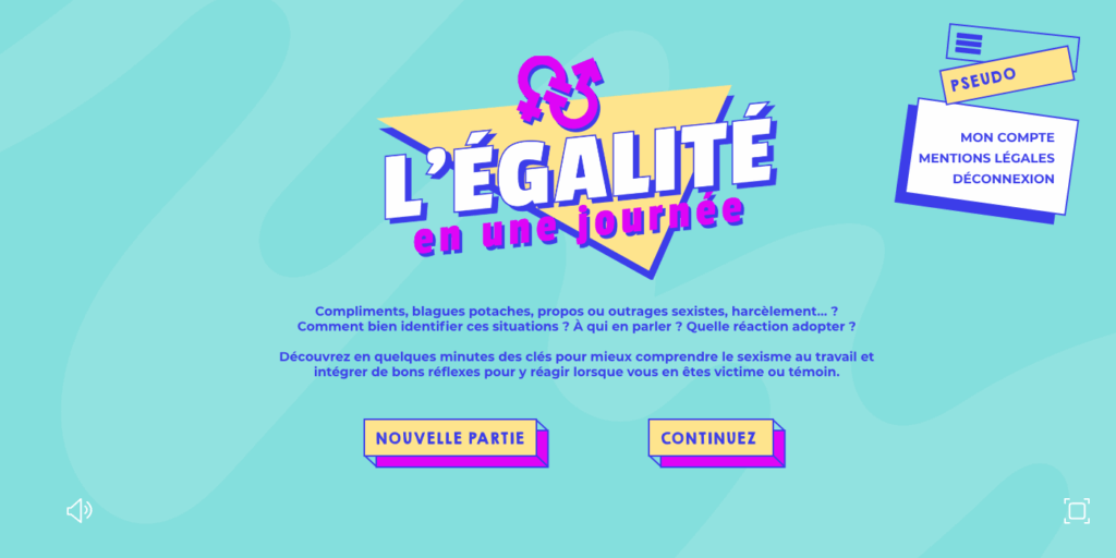 Page d'accueil du micro learning